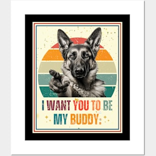 German Shepherd i want you pointing style Posters and Art